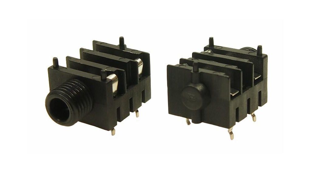 Audiokontakt, Uttag, Rak, 6.35 mm